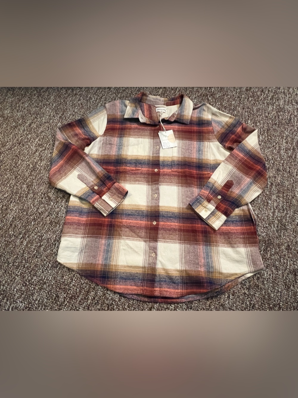 Thread & Supply Women’s Plaid Fall Outdoor Fleece Comfy Shacket Size 1X New